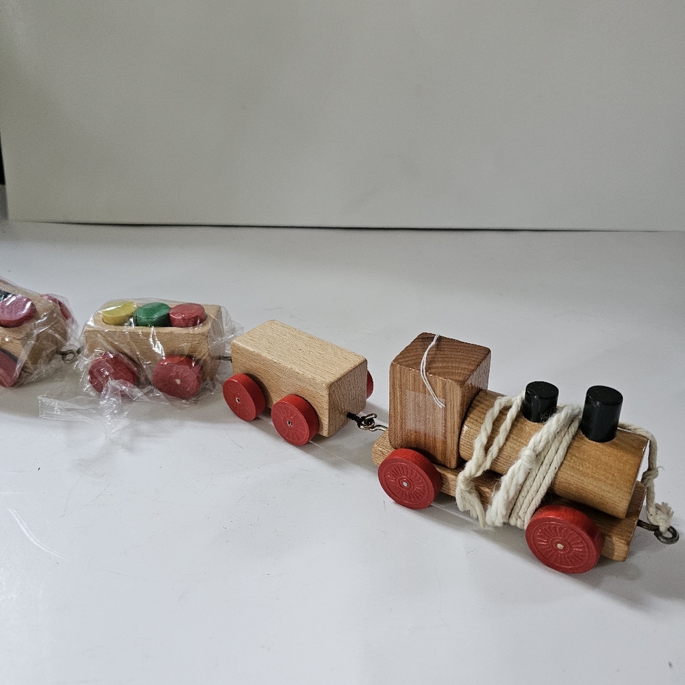 Vintage wooden train pull toy